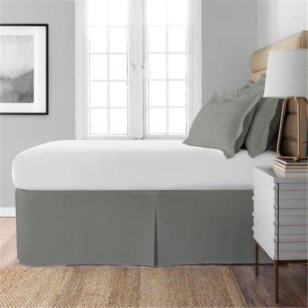 Daphnes Dinnette 21 in. Space Maker Extra Long Drop Length Silver Bed Skirt; King Size DA1593606